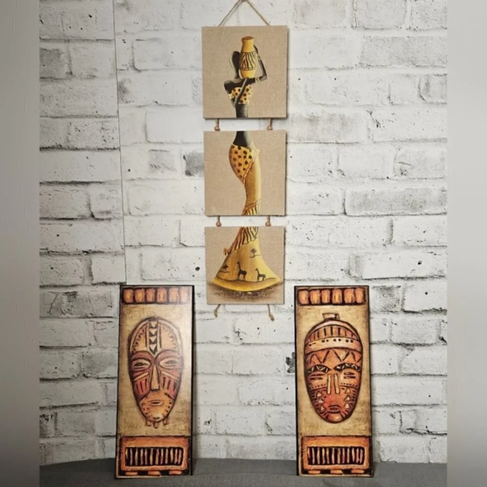 Beautiful Tribal Wall Art - 3 Piece Set